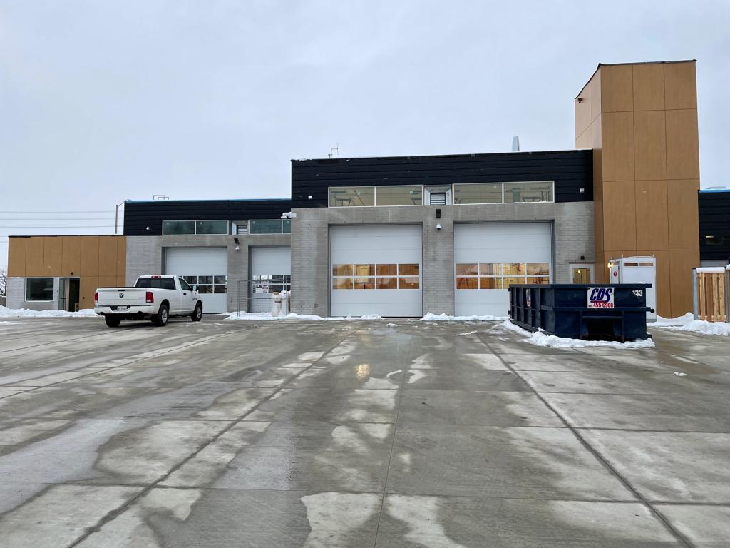 Fire station completed — garage bays